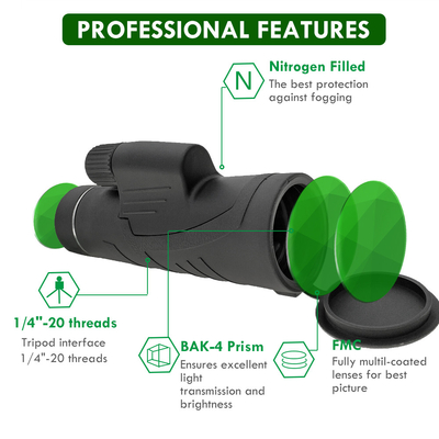 Телескоп 12x50 сотового телефона призмы Bak4 наивысшей мощности Monocular долгосрочный