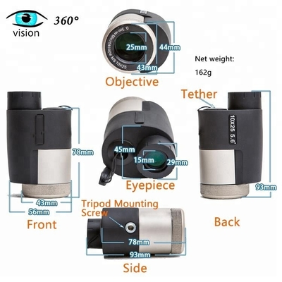мини Monocular сигнала наивысшей мощности 10x25 с диапазоном руки